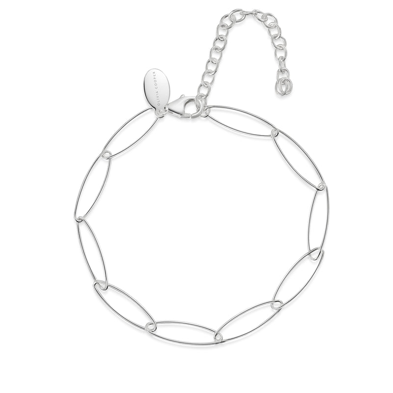 Alice Paper Clip Chain Bracelet 925 Sterling Silver